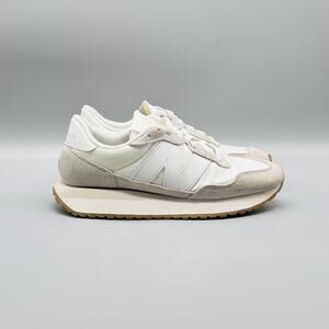 New Balance Shoes Womens 7.5 White Beige 237 Retro Running Athletic Sneakers
